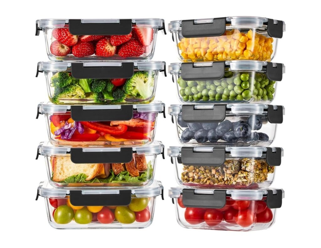 Liuruiyu 10 Pack Glass Food Storage Containers