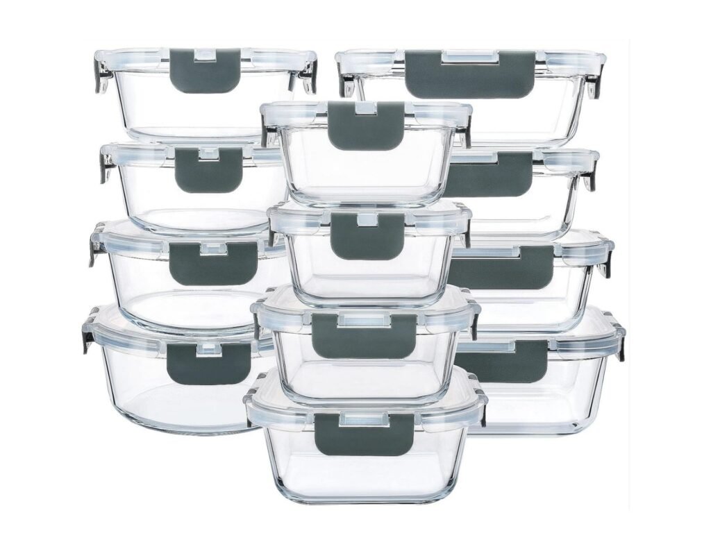 M MCIRCO 24 Piece Glass Food Storage Containers